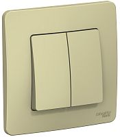 Выключатель с рамкой Systeme Electric Blanca 2-кл. бежевый картинка